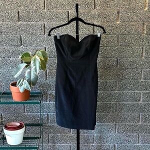 1980s Black Strapless Ann Taylor Dress